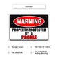 Warning property property by a poodle aluminum metal sign