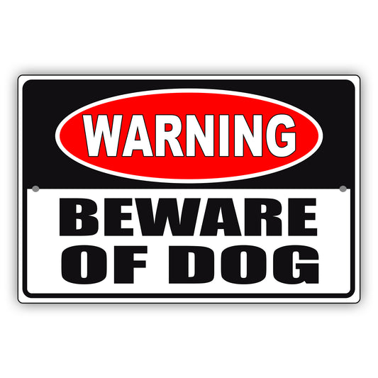Warning beware of dog aluminum metal sign