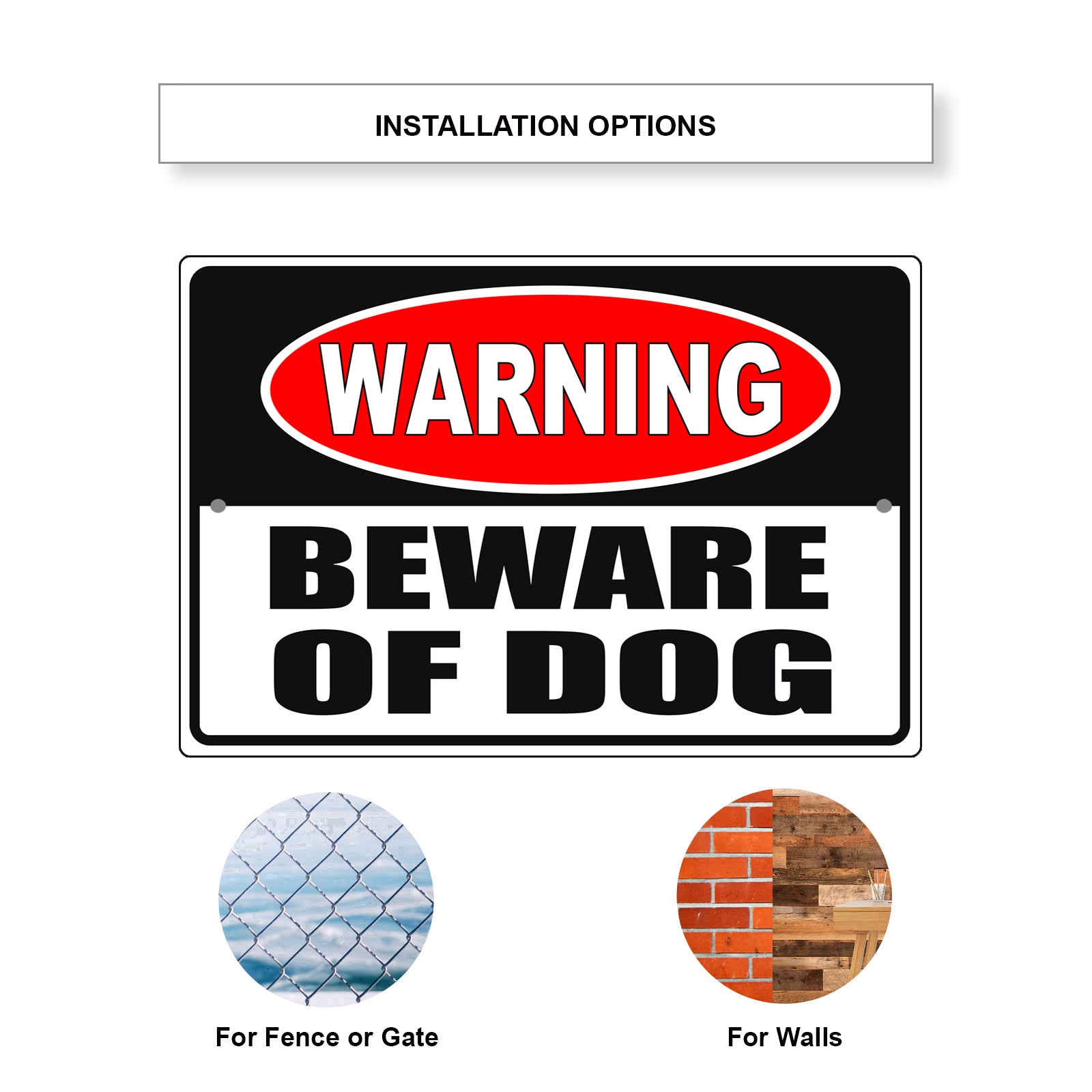 Warning beware of dog aluminum metal sign