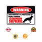 Warning this property is protected by highly trained german shepherds aluminum metal sign