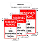 Reserved parking #6 unit aa unauthorized vehicles towed away aluminum metal sign