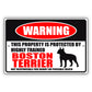 Warning this property is protected by highly trained boston terrier aluminum metal sign