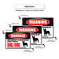 Warning this property is protected by highly trained bull dog aluminum metal sign