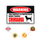 Warning this property is protected by highly trained chihuahua aluminum metal sign