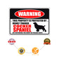 Warning this property is protected by highly trained cocker spaniel aluminum metal sign