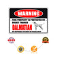 Warning this property is protected by highly trained aluminum metal sign