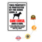 This property is protected by the good lord a cane corso and a gun aluminum metal sign