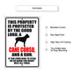 This property is protected by the good lord a cane corso and a gun aluminum metal sign