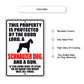 This property is protected by the good lord a schnauzer dog and a gun aluminum metal sign