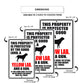 This property is protected by the good lord a yellow lab and a gun aluminum metal sign