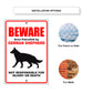 Beware area patrolled by german shepherd aluminum metal sign