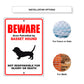 Beware area patrolled by basset hound aluminum metal sign