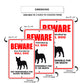Beware area patrolled by bull dog aluminum metal sign