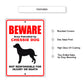 Beware area patrolled by chessie dog aluminum metal sign