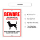 Beware area patrolled by chihuahua aluminum metal sign