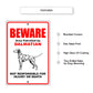 Beware area patrolled by dalmatian aluminum metal sign