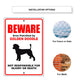 Beware area patrolled by golden doodle aluminum metal sign