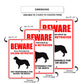 Beware area patrolled by golden retriever aluminum metal sign