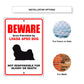Beware area patrolled by lhasa apso dog aluminum metal sign