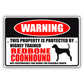 Warning this property is protected by highly trained redbone coonhound aluminum metal sign