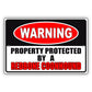 Warning property protected by a redbone coonhound aluminum metal sign