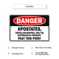 Danger-Apostates-Disfellowshipped-And/Or-Suppressive-Persons-Past-This-Point-Aluminum-Metal-Sign