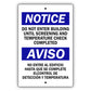 Notice Do Not Enter Building Until Screening And Temperature Check Complete Spanish Aluminum Metal Sign