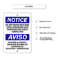 Notice Do Not Enter Building Until Screening And Temperature Check Complete Spanish Aluminum Metal Sign