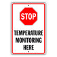 Stop Temperature Monitoring Here Aluminum Metal Sign