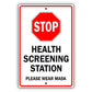 Stop Health Screening Station Please Wear Mask Aluminum Metal Sign