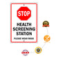 Stop Health Screening Station Please Wear Mask Aluminum Metal Sign