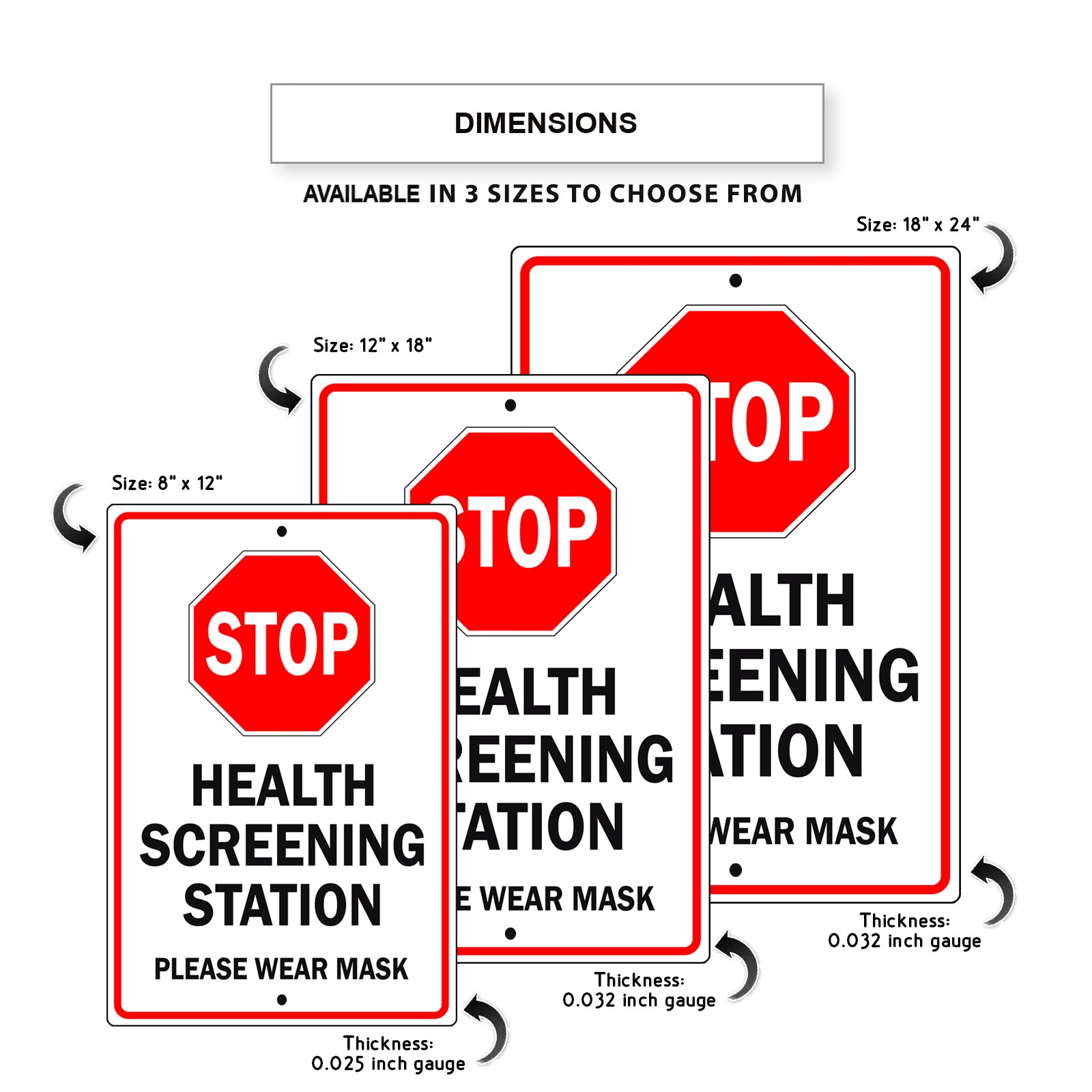 Stop Health Screening Station Aluminum Metal Sign – Sign Fever