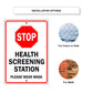 Stop Health Screening Station Please Wear Mask Aluminum Metal Sign