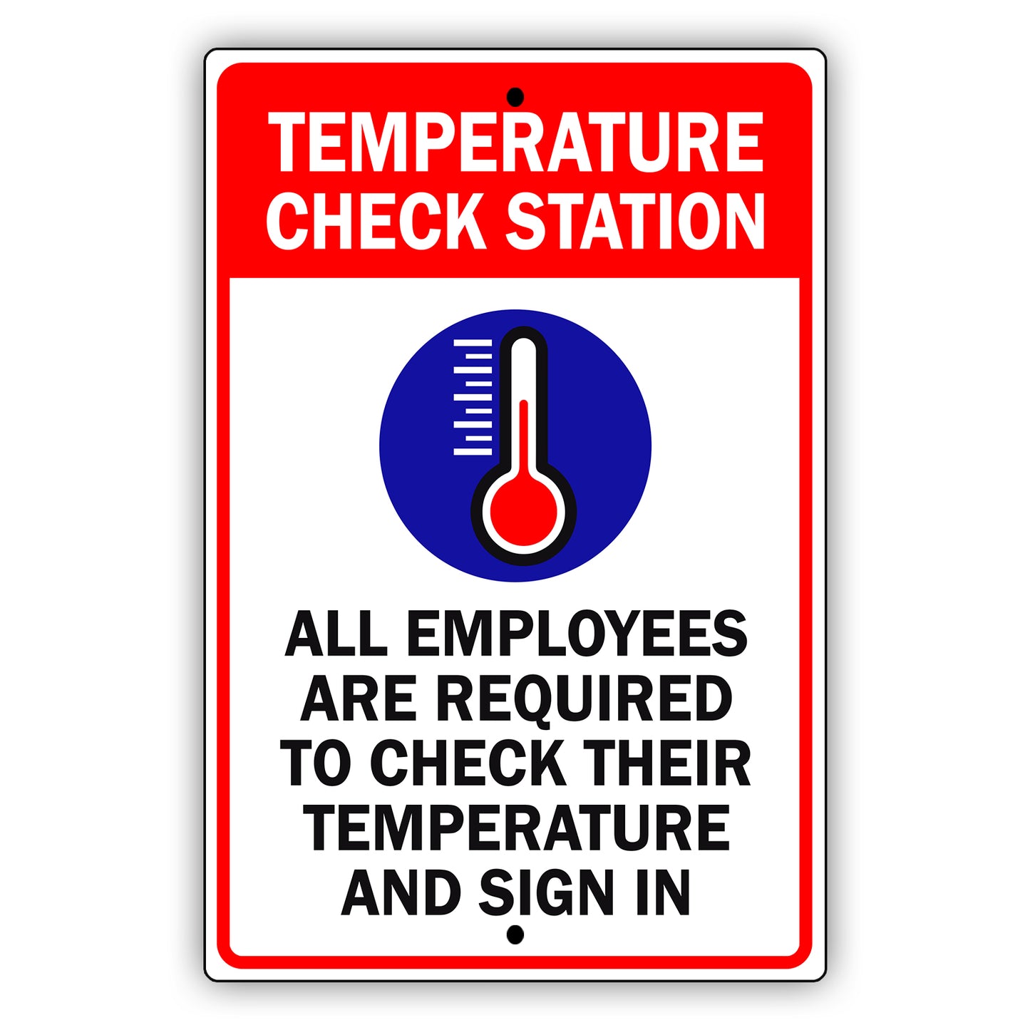 Temperature Check Station Aluminum Metal Sign