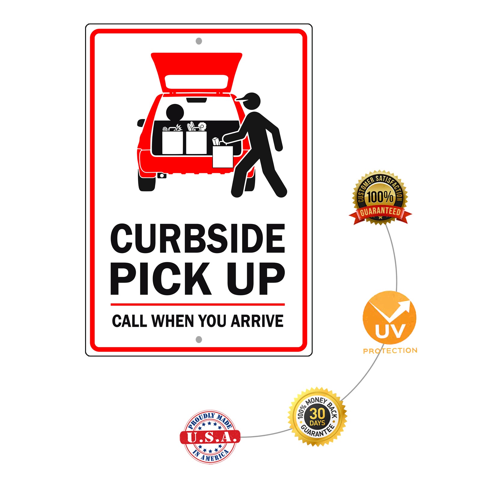 Curbside Pick Up Aluminum Metal Sign - Sign Fever