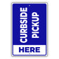 Curbside Pickup Here Country City Flag Aluminum Metal Sign Blue