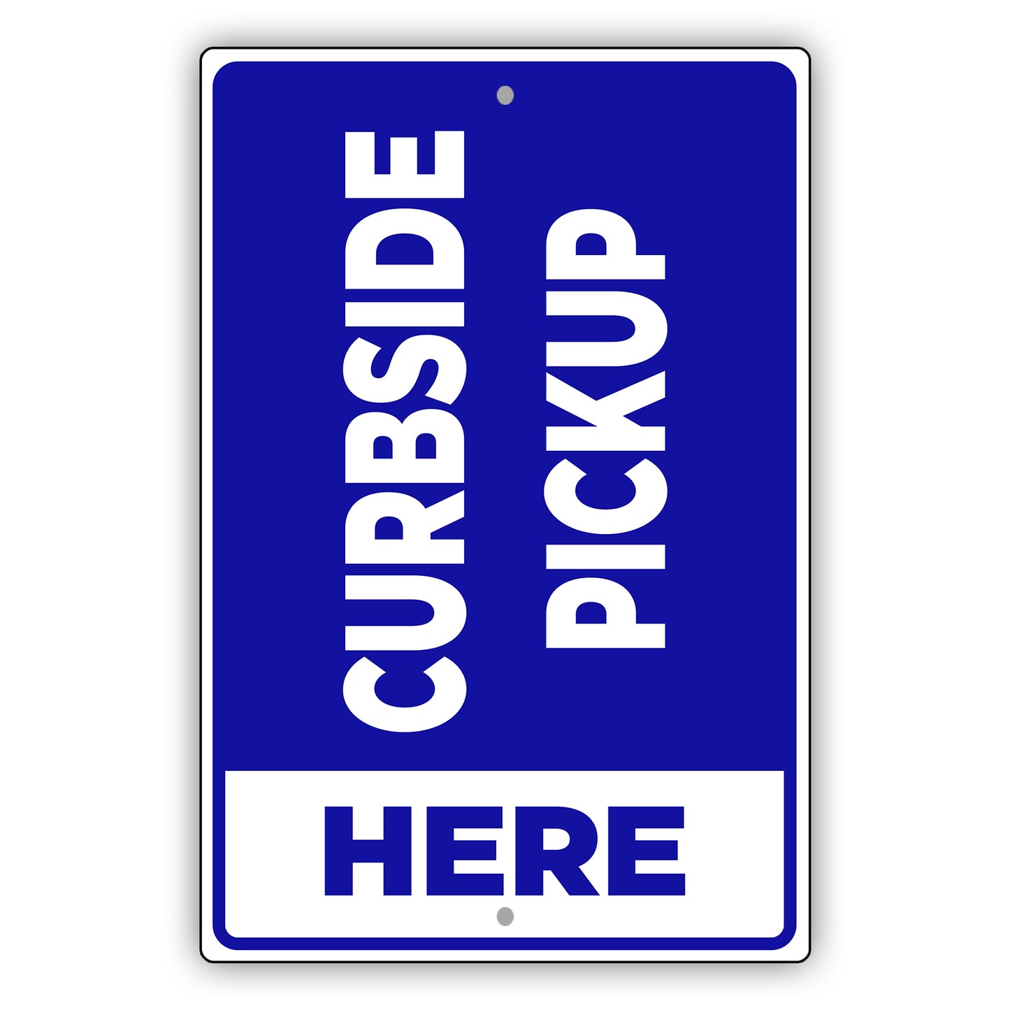 Curbside Pickup Here Country City Flag Aluminum Metal Sign Blue