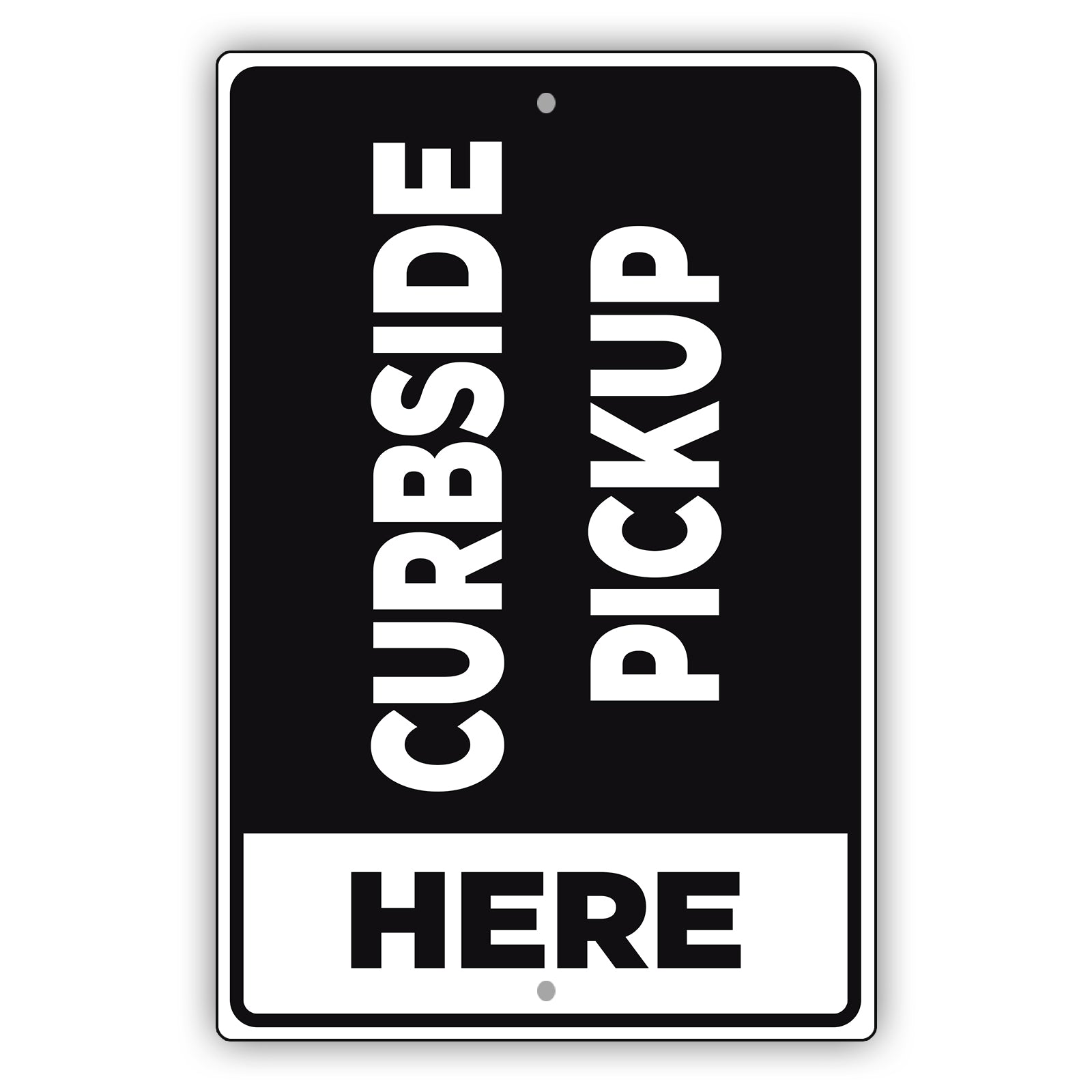 Curbside Pickup Here Country City Flag Aluminum Metal Sign Black