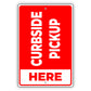 Curbside Pickup Here Country City Flag Aluminum Metal Sign Red