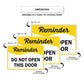 Reminder Do Not Open This Door Aluminum Metal Sign