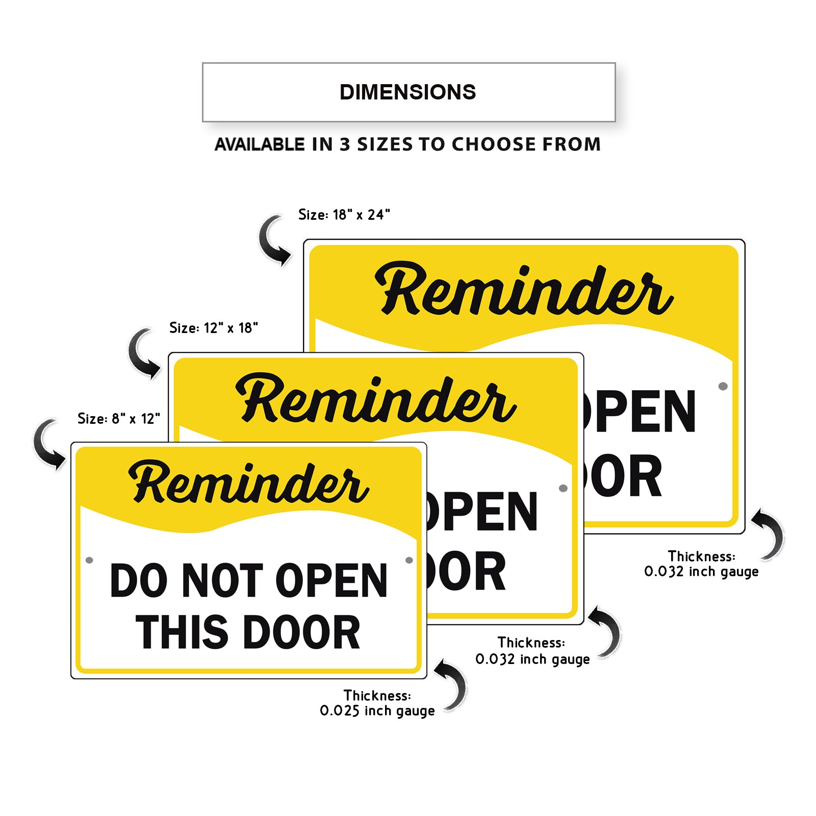 Reminder Do Not Open This Door Aluminum Metal Sign