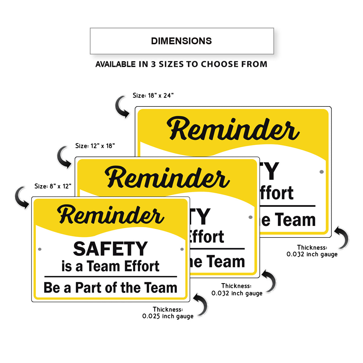 Reminder Safety Is A Team Effort Aluminum Metal Sign – Sign Fever