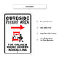 Curbside Pickup Area Right Arrow For Online & Phone Orders No Walk-Ins Aluminum Metal Sign