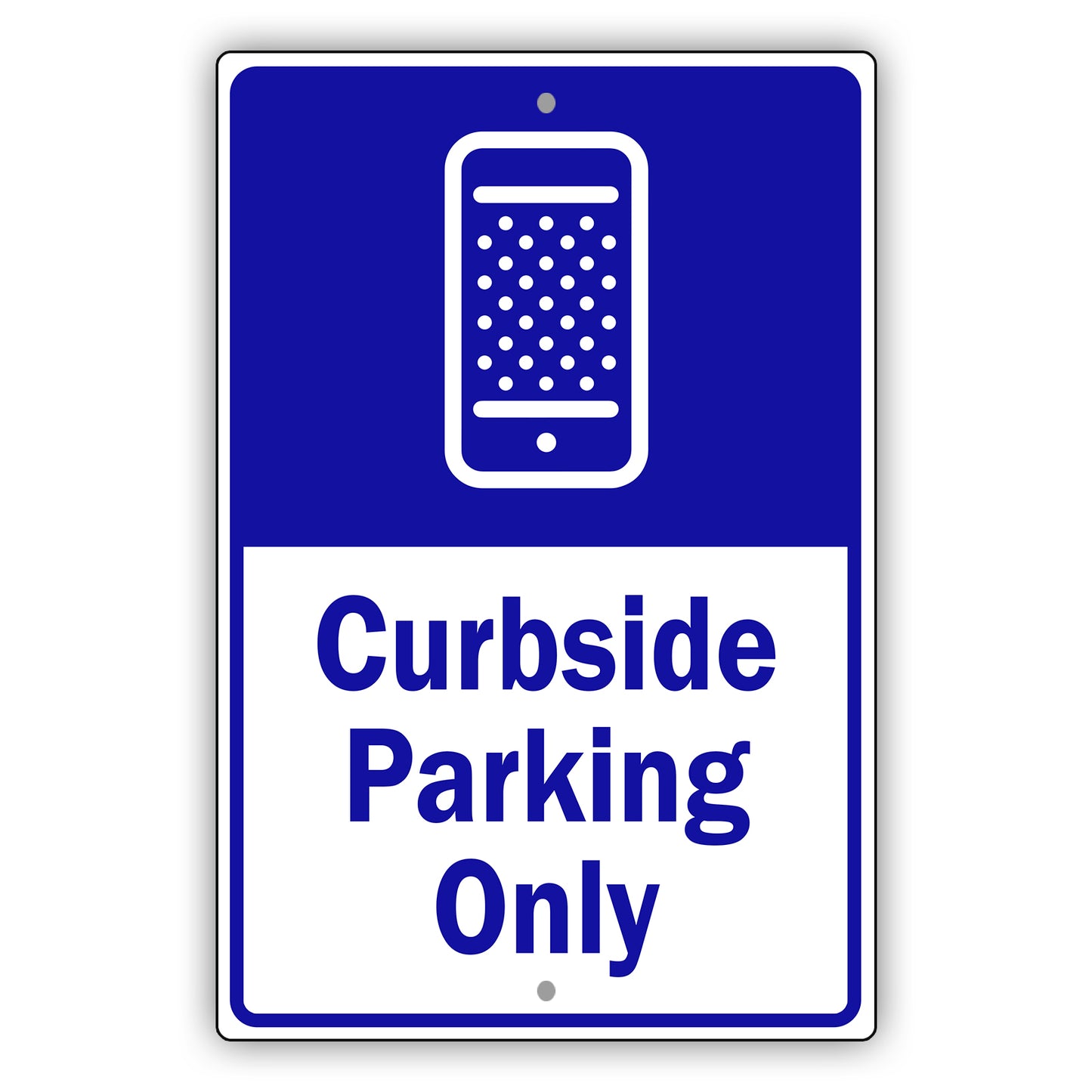 Curbside Parking Only Aluminum Metal Sign