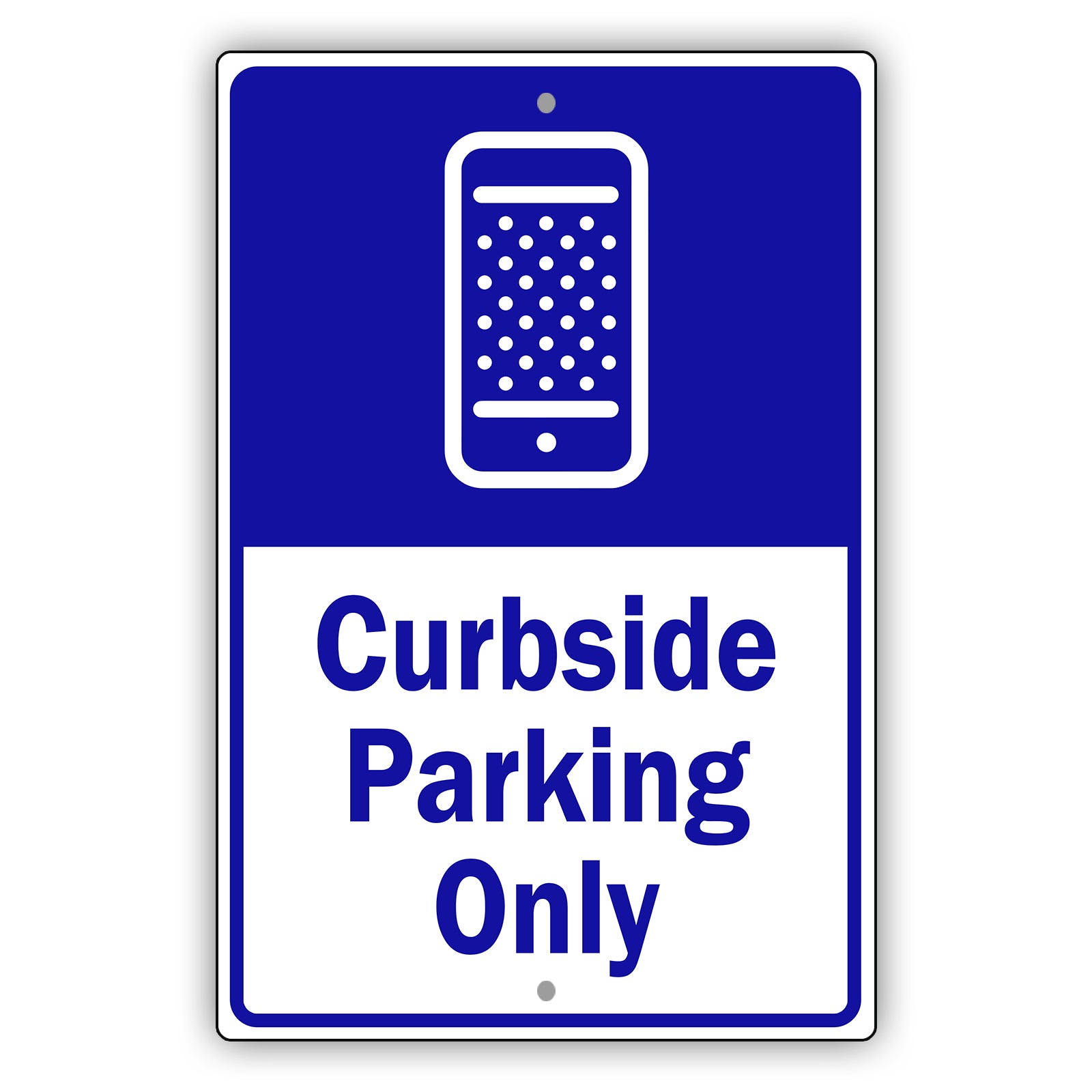 Curbside Parking Only Aluminum Metal Sign