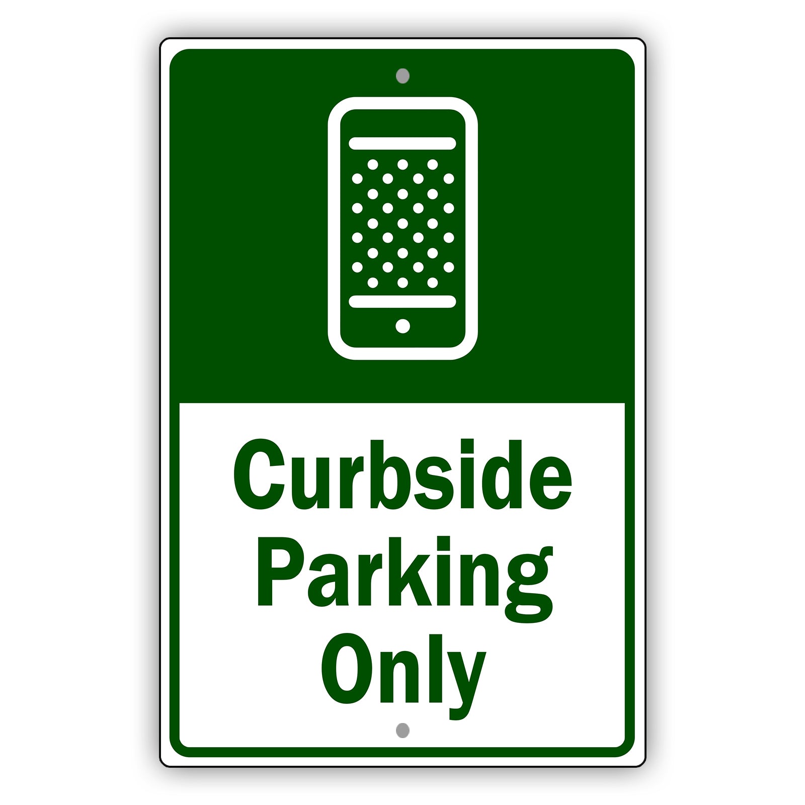 Curbside Parking Only Aluminum Metal Sign