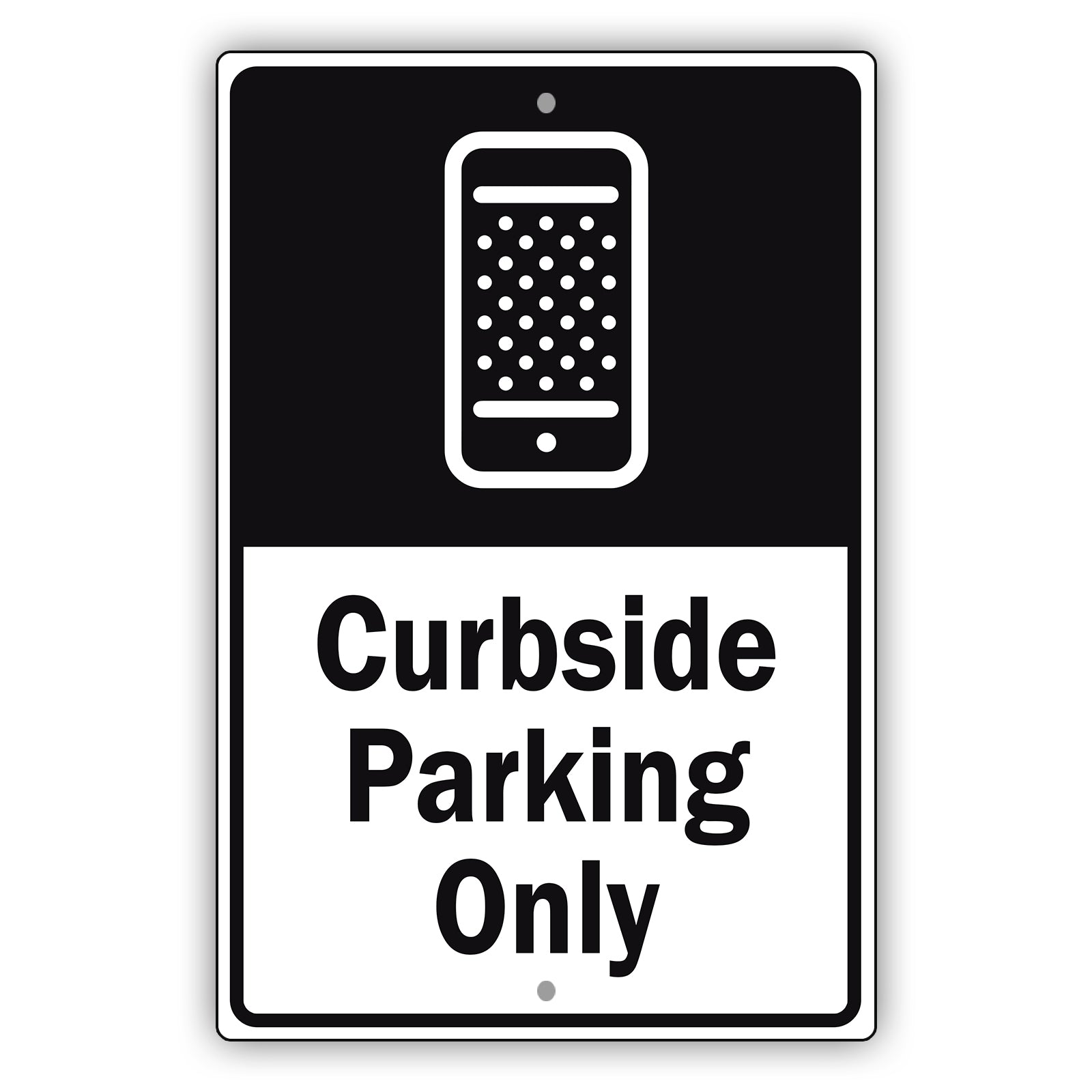 Curbside Parking Only Aluminum Metal Sign