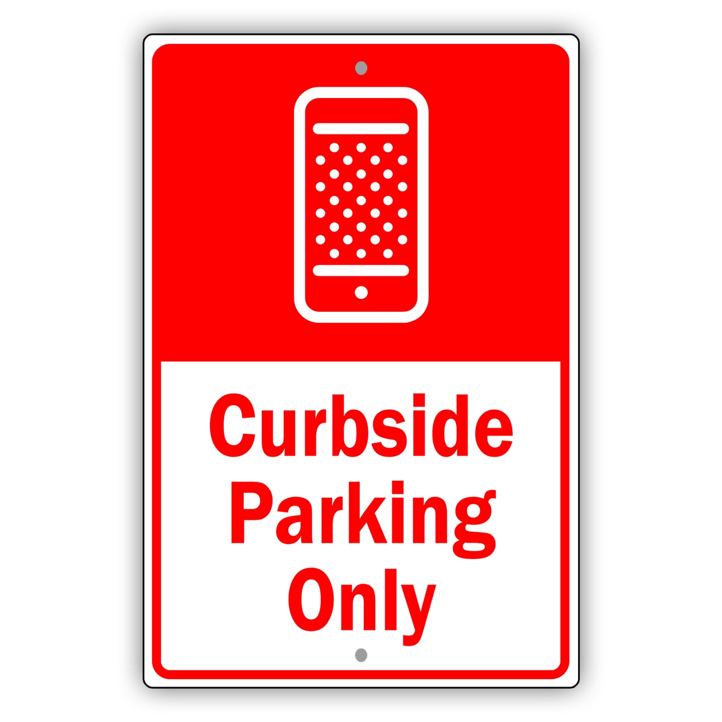 Curbside Parking Only Aluminum Metal Sign