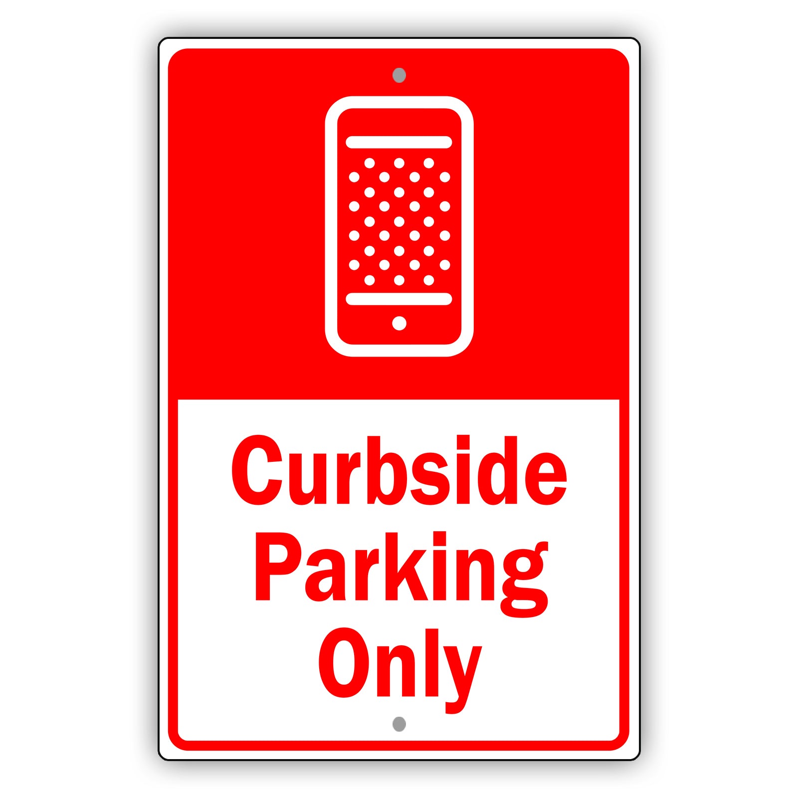 Curbside Parking Only Aluminum Metal Sign