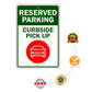 Reserved Parking Curbside Pick Up Aluminum Metal Sign